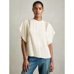 REISS HARLOWE Lace Insert T Shirt